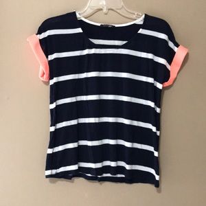 Striped navy blue shirt